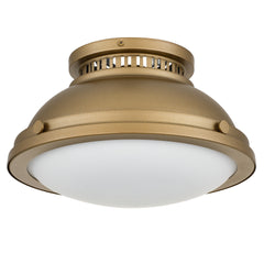 1-Light 11-in Polished Brass Flush Mount