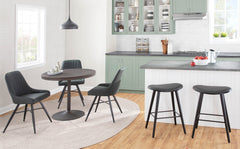 Dakota Industrial Dining Table in Antique Metal and Espresso Wood-Pressed Grain Bamboo by LumiSource