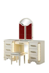 JASMINE Vanity Set with side LED lightning made with Wood in Beige(NJ INVENTORY)