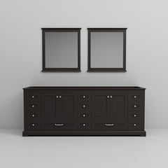 Espresso Double Bath Vanity 84 in. W x 22 in. D, and 34 in. Mirrors