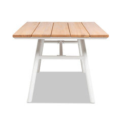 Maiden 71" 6-Seater Teak & Aluminum Patio Dining Table, Natural Teak