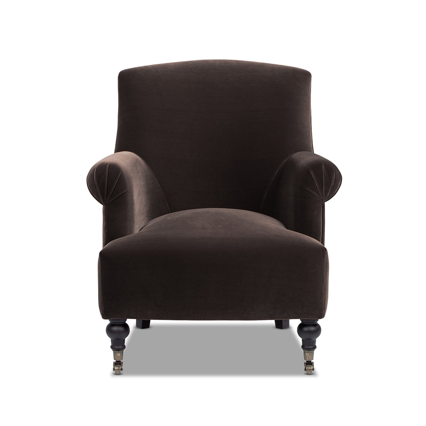Eloise 30" Pleated Sock Arm Accent Armchair Deep Brown Performance Velvet