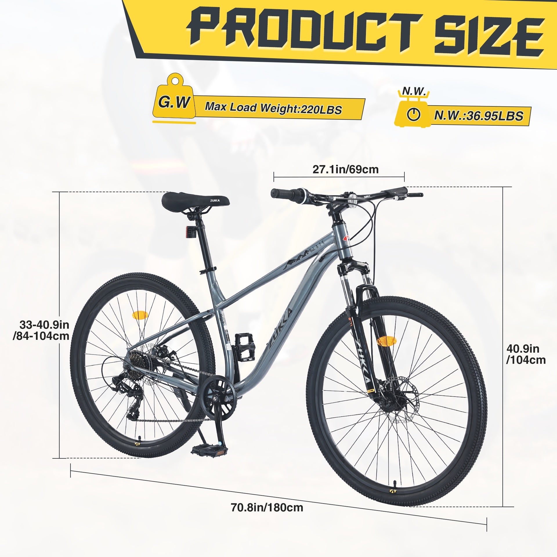 29 Inch Wheels Single Speed Mountain Bike, for Men Women Boys and Girls, Front Suspension, Steel Frame