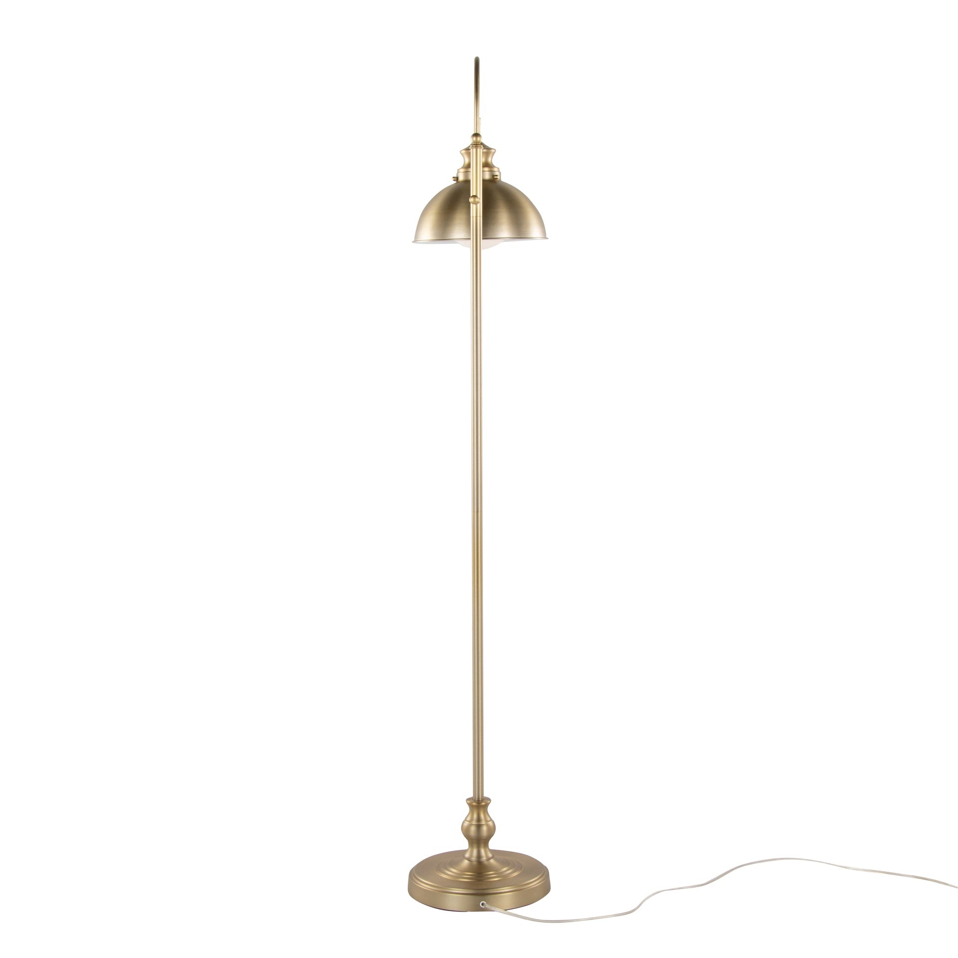 Emery 64" Contemporary Metal Floor Lamp in Gold Metal from Grandview Gallery by LumiSource