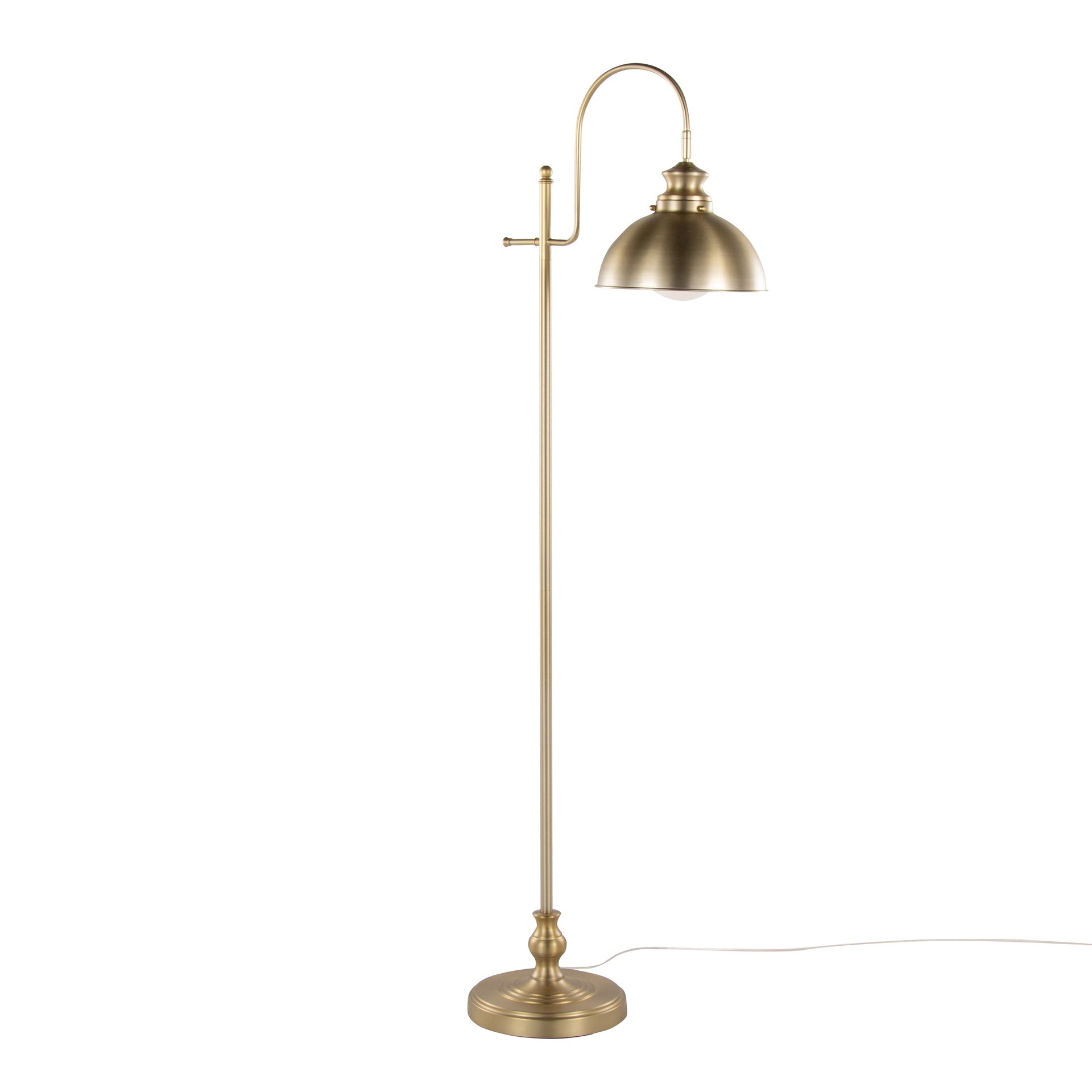 Emery 64" Contemporary Metal Floor Lamp in Gold Metal from Grandview Gallery by LumiSource