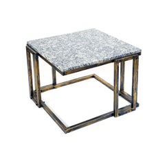 14.5" Granite Marble Black / Gold Plant Stand