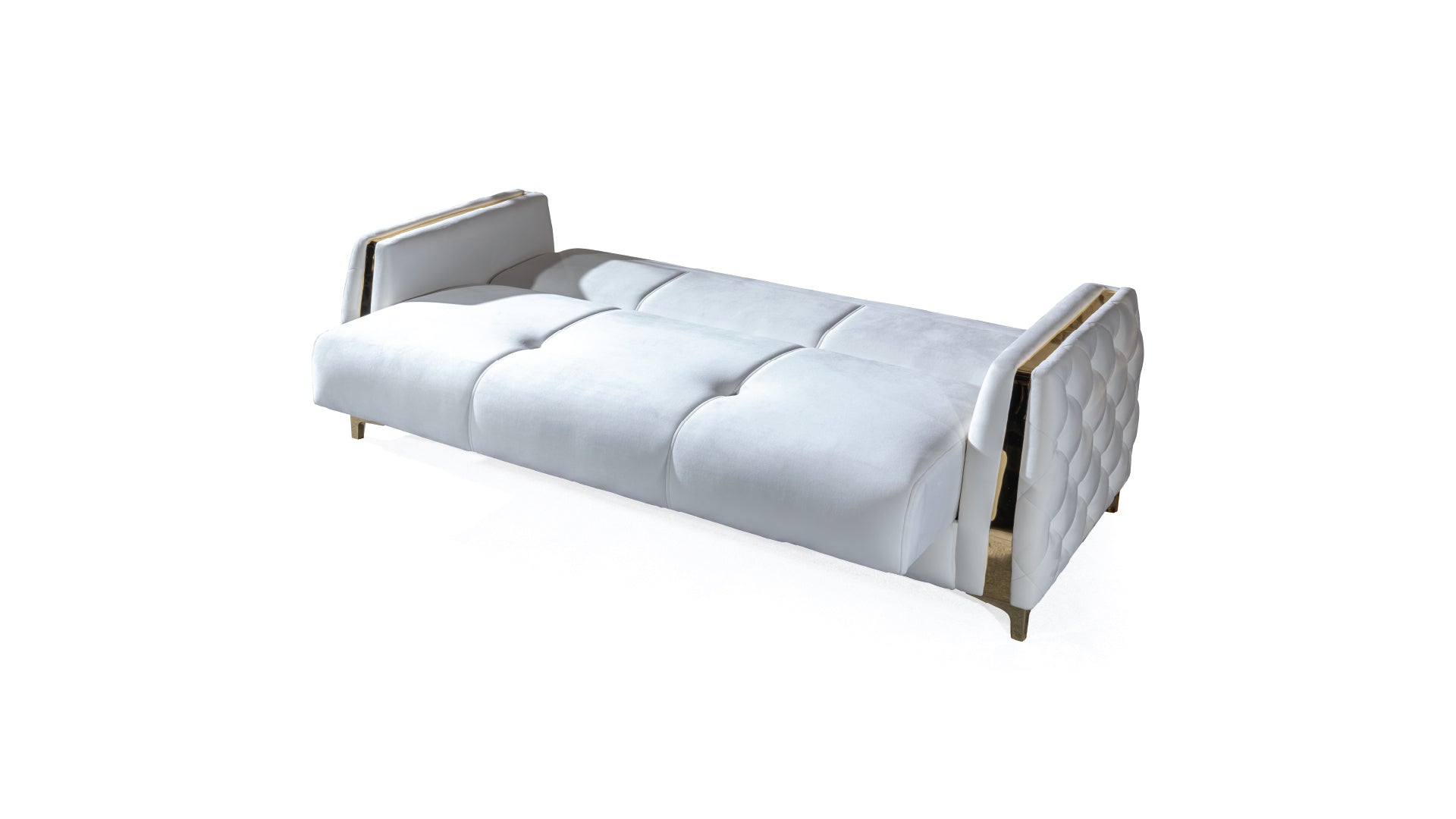 Lust Modern Style Sleeper Sofa Made with wood in Off White (CA INVENTORY)