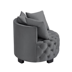 Contemporary Upholstered Tufted Leisure Chair Accent Chair,Dark Gray