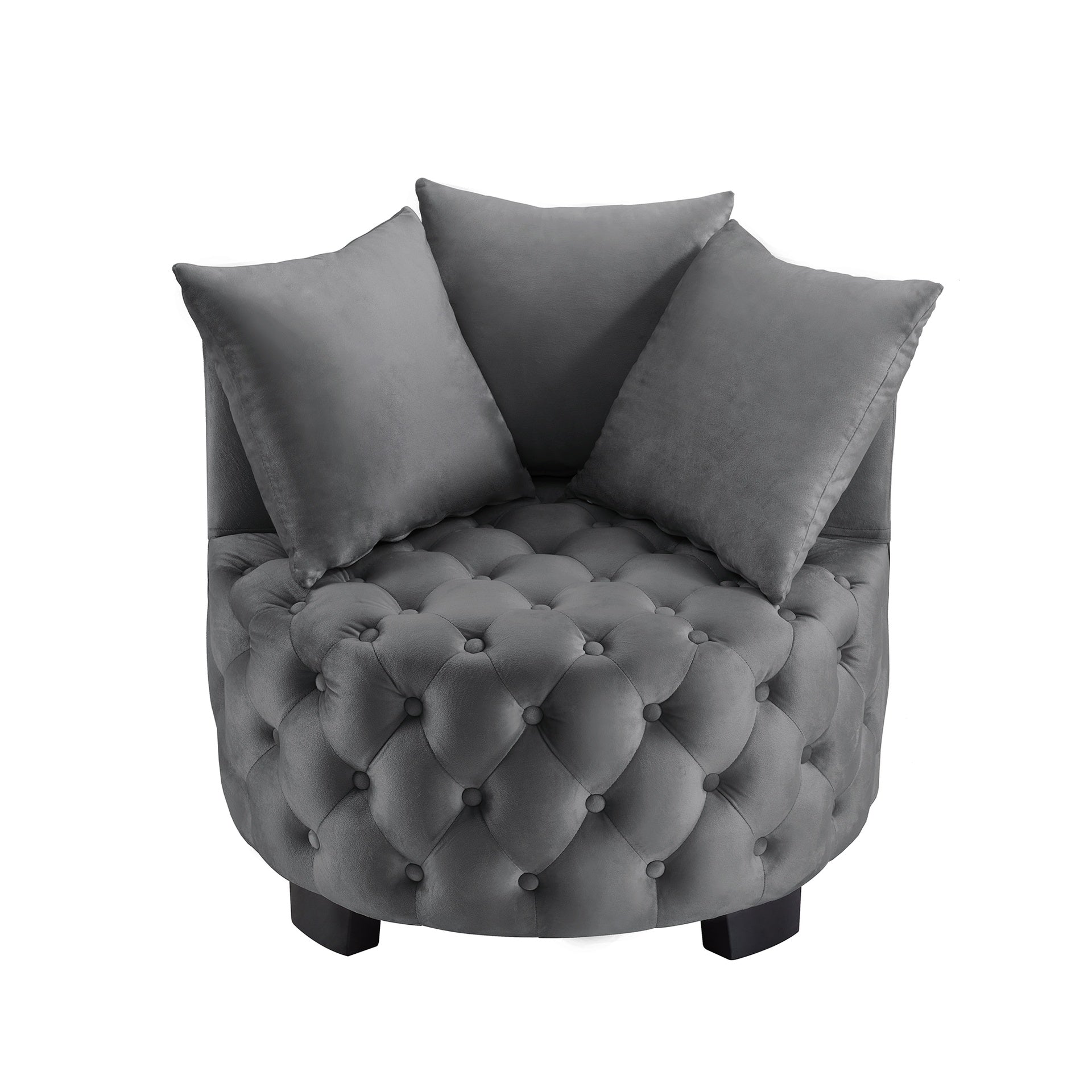 Contemporary Upholstered Tufted Leisure Chair Accent Chair,Dark Gray