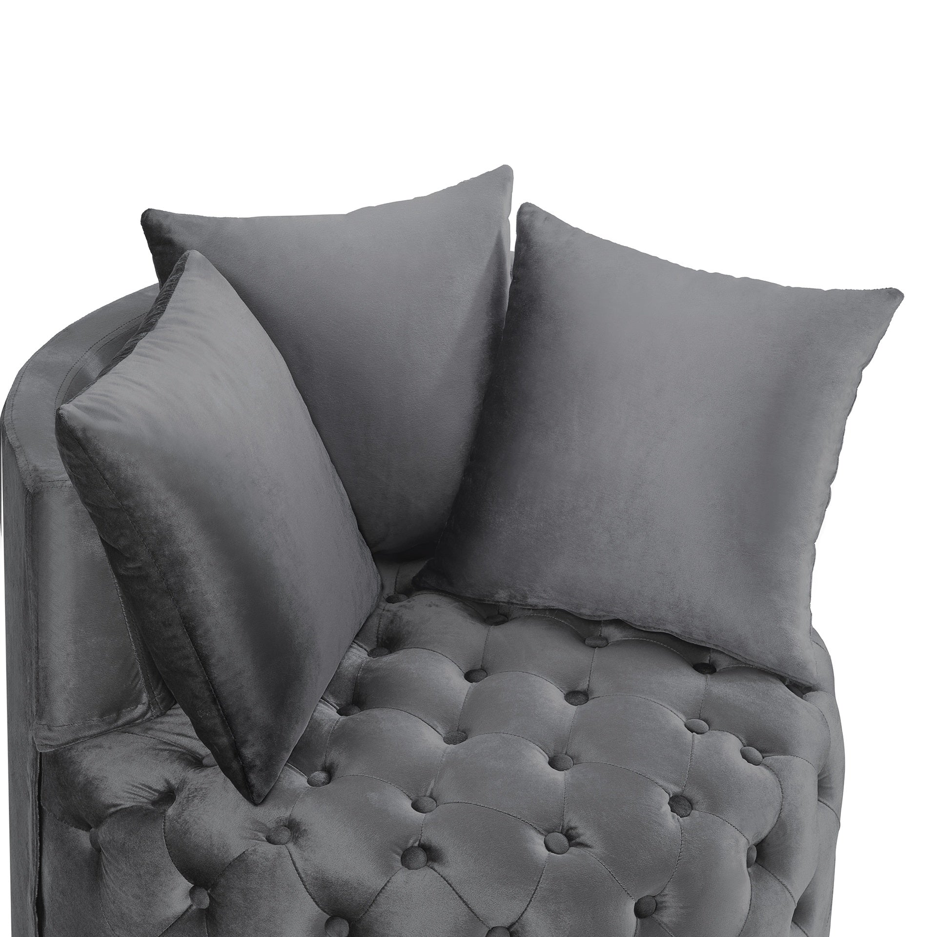 Contemporary Upholstered Tufted Leisure Chair Accent Chair,Dark Gray