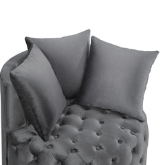 Contemporary Upholstered Tufted Leisure Chair Accent Chair,Dark Gray