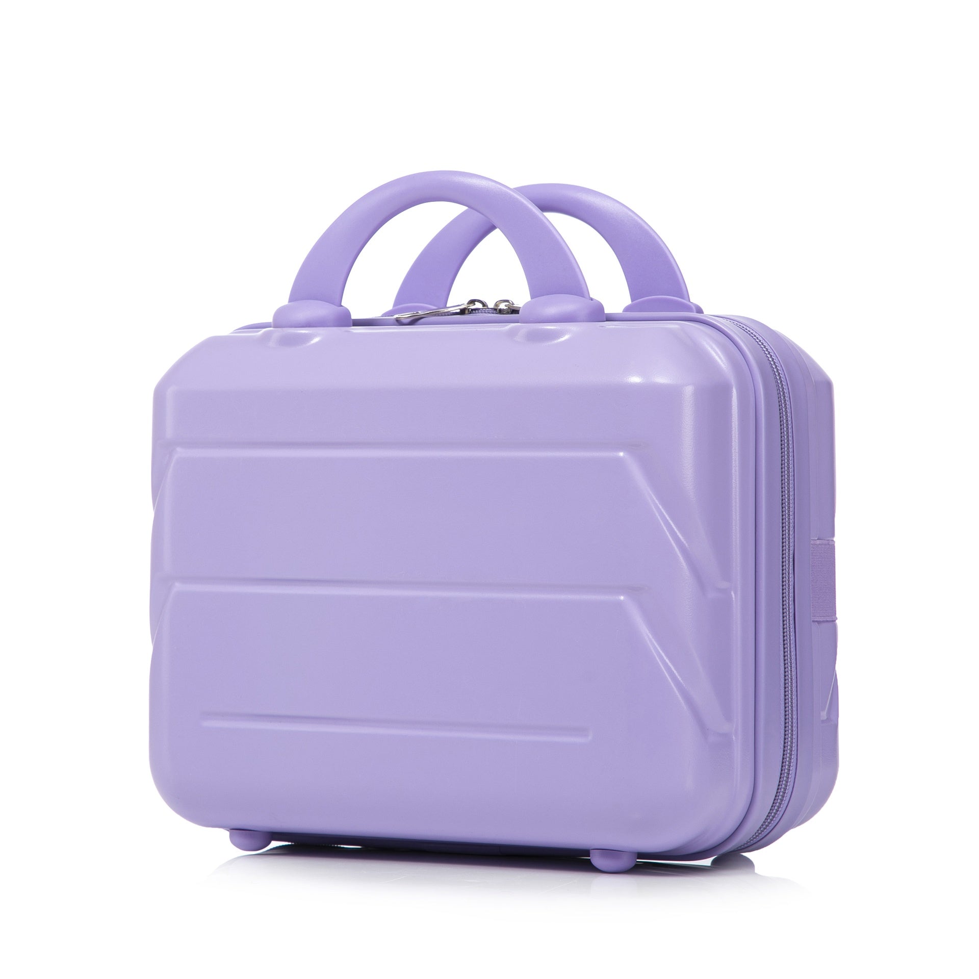 14"/20" 2 pcs/set in ABS Spinner Wheel Luggage, with Combination Lock,14" Cosmetic Case (Blue+Purple)
