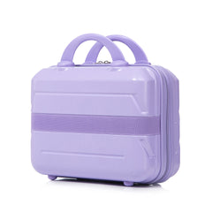 14"/20" 2 pcs/set in ABS Spinner Wheel Luggage, with Combination Lock,14" Cosmetic Case (Blue+Purple)