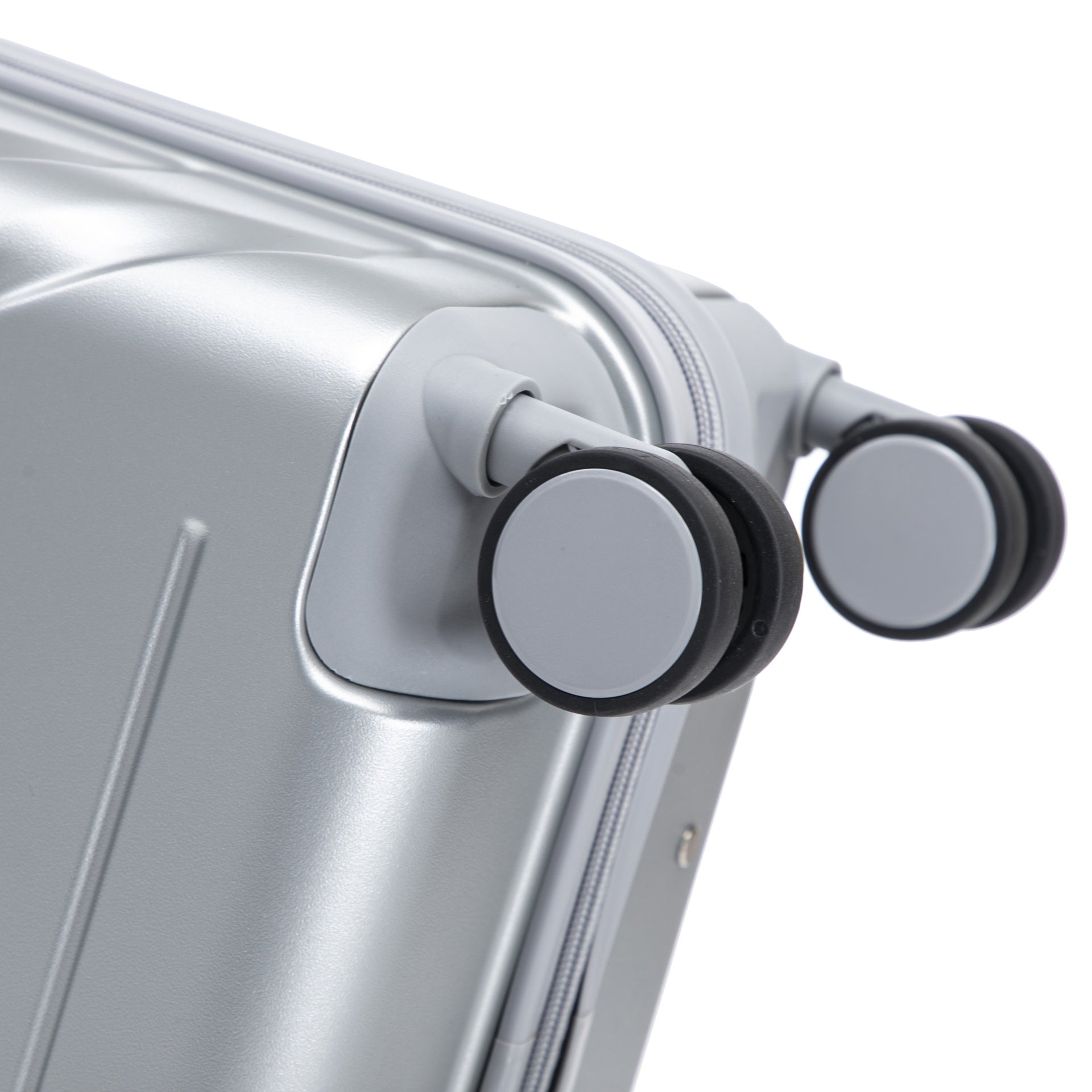 14"/20" 2 pcs/set in ABS Spinner Wheel Luggage, with Combination Lock,14" Cosmetic Case (Silver)