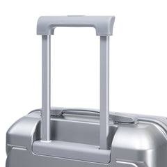 14"/20" 2 pcs/set in ABS Spinner Wheel Luggage, with Combination Lock,14" Cosmetic Case (Silver)