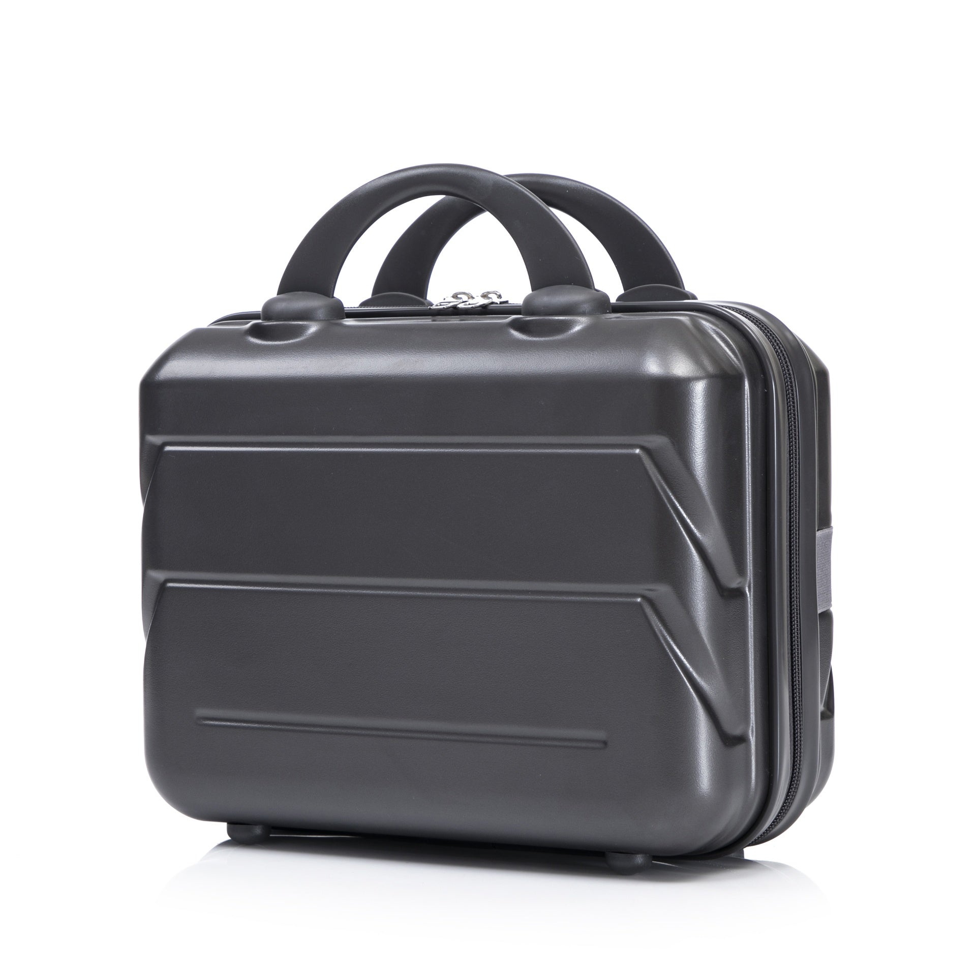 14"/20" 2 pcs/set in ABS Spinner Wheel Luggage, with Combination Lock,14" Cosmetic Case (Dark Gray)