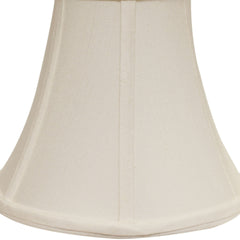 Slant Bell Softback Lampshade with Washer Fitter, White Natural Fabric Lampshade for Table Lamps, 9" Top x 18" Bottom x 13" Height