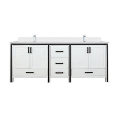 White Double Bath Vanity 84 in. W x 22 in. D, Cultured Marble Top and Faucet Set
