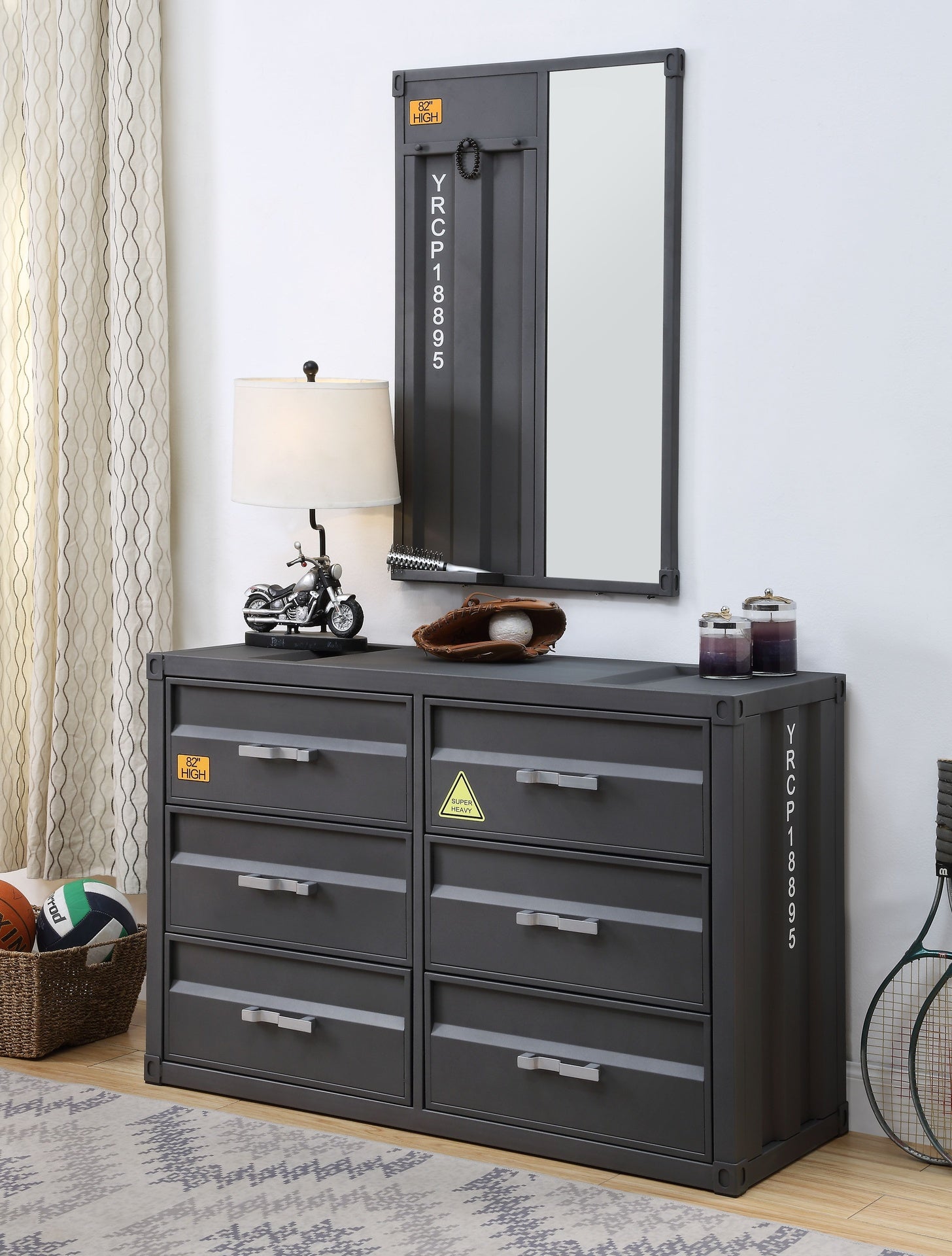Cargo Gunmetal Finish Dresser