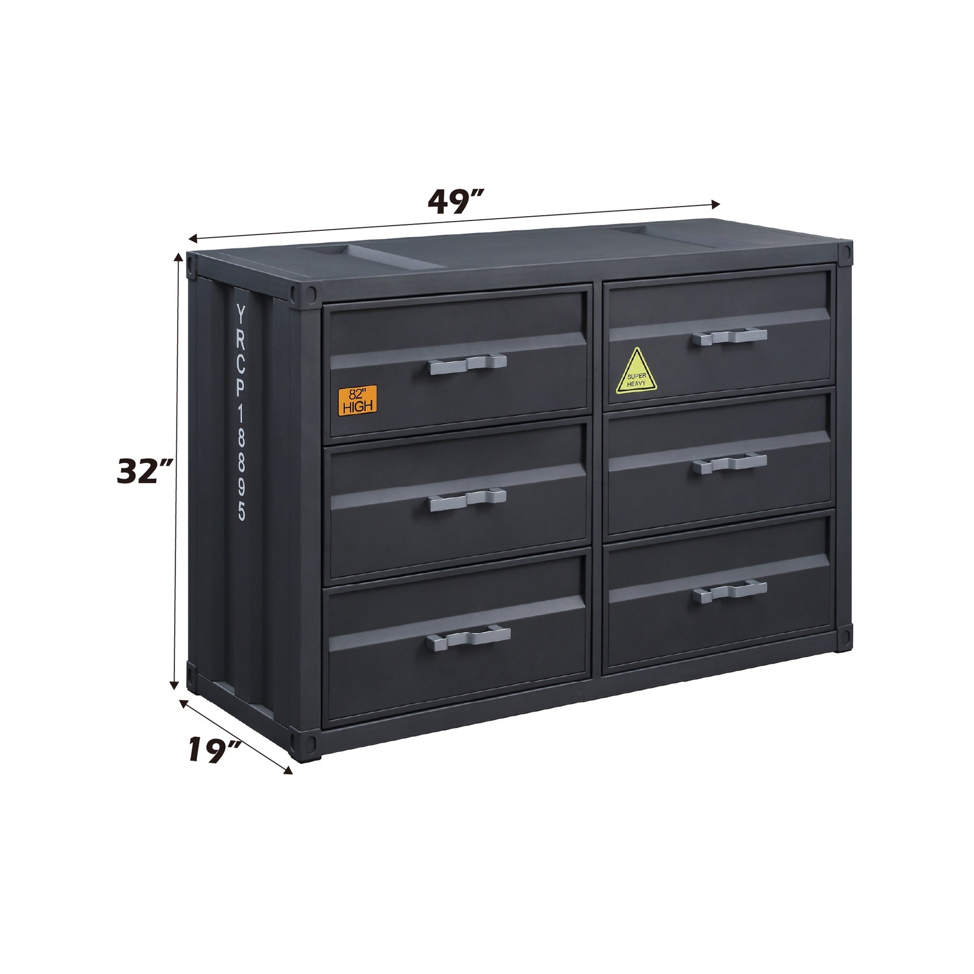 Cargo Gunmetal Finish Dresser