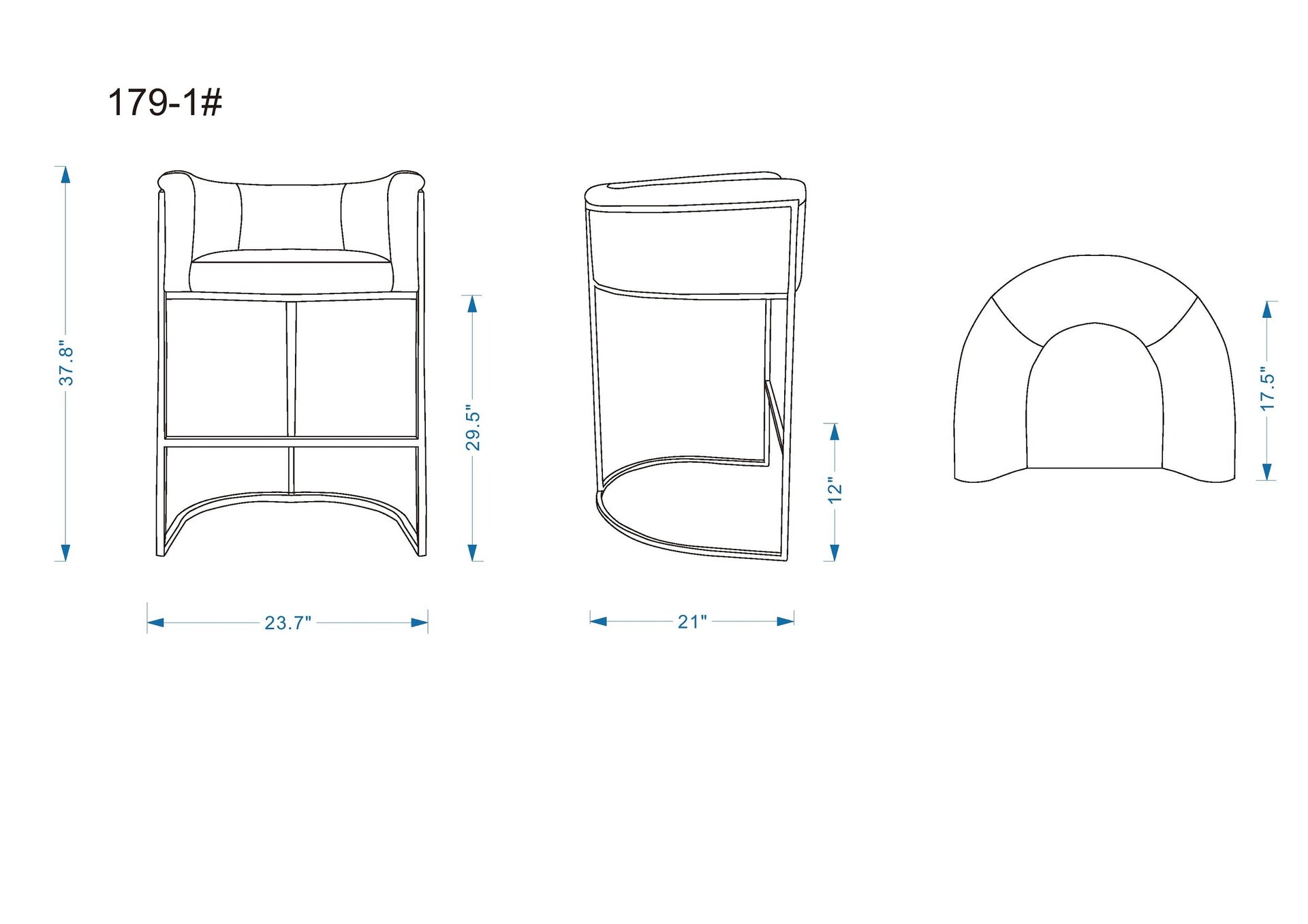 Barstool in Graphite