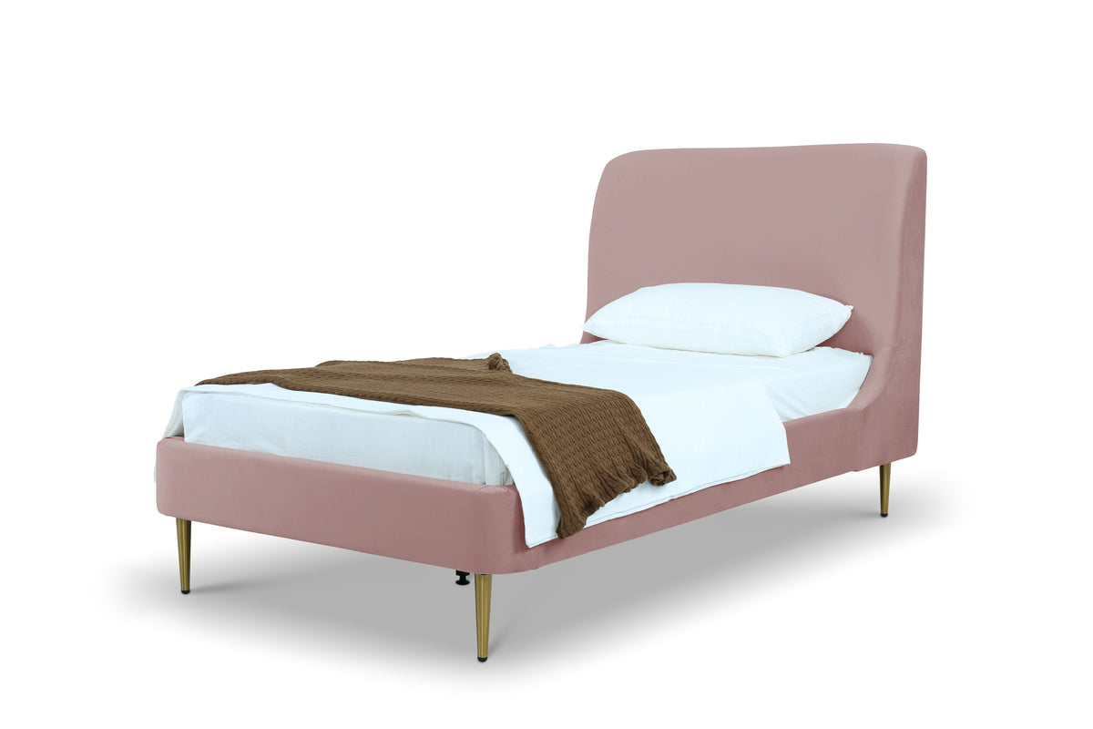 Twin Bed in Blush and Gold