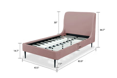 Twin Bed in Blush and Black