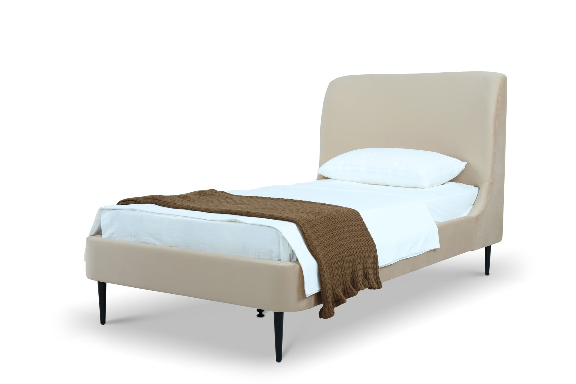Twin Bed in Taupe and Black
