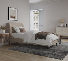 Twin Bed in Taupe and Black
