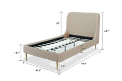 Twin Bed in Taupe and Black
