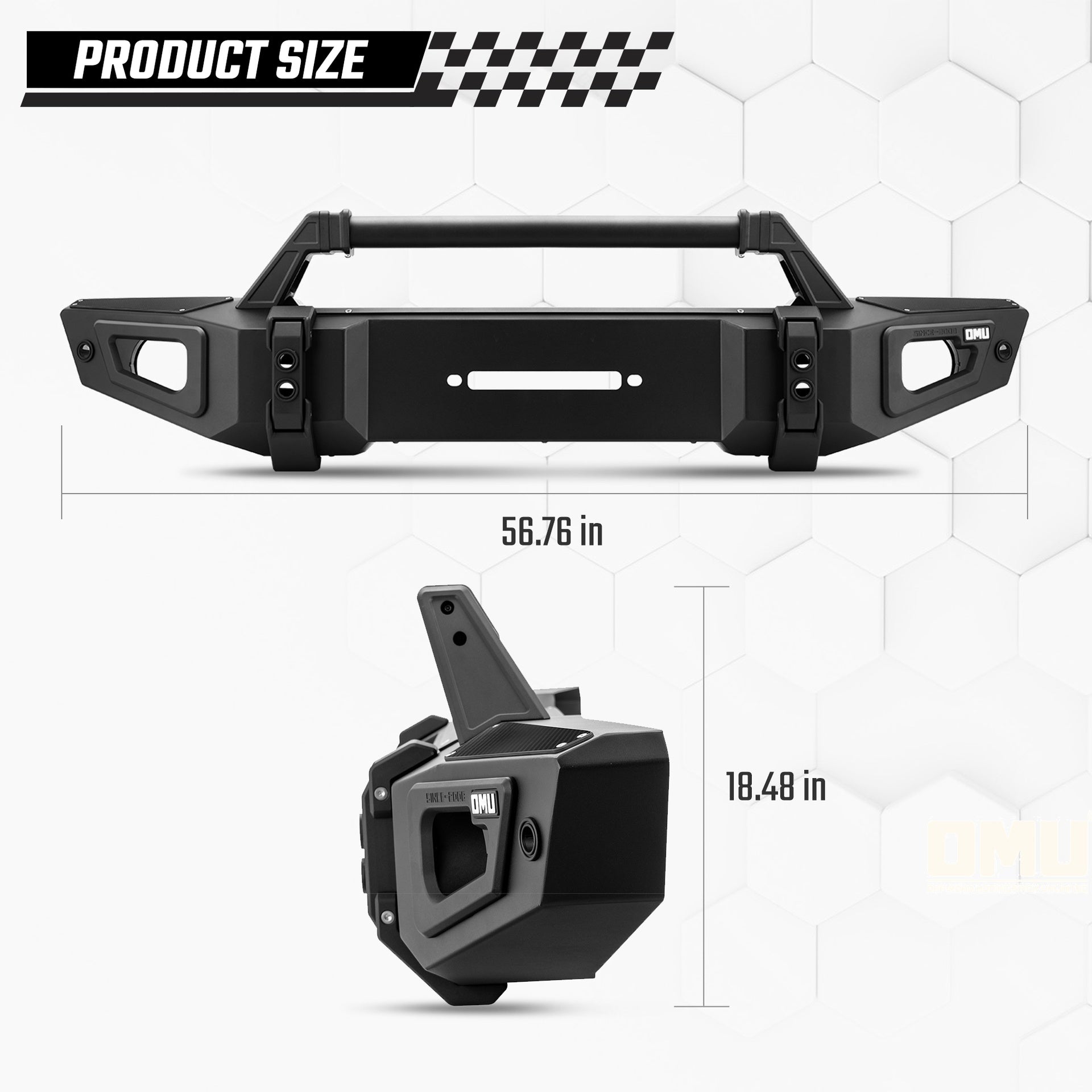 OMU Genesis Series Steel And Aluminum Front Bumper For Jeep Wrangler JL2018+ / Gladiator JT 2020+