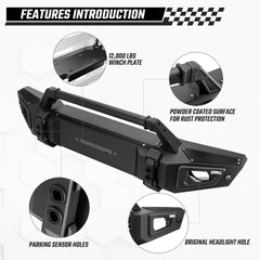 OMU Genesis Series Steel And Aluminum Front Bumper For Jeep Wrangler JL2018+ / Gladiator JT 2020+