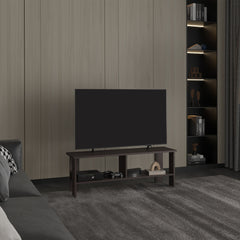 Navia 47" Wide Tv Stand  with Two Shelves, for Living room, Bedroom, Entertainment Dark Walnut
