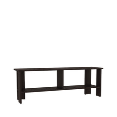 Navia 47" Wide Tv Stand  with Two Shelves, for Living room, Bedroom, Entertainment Dark Walnut
