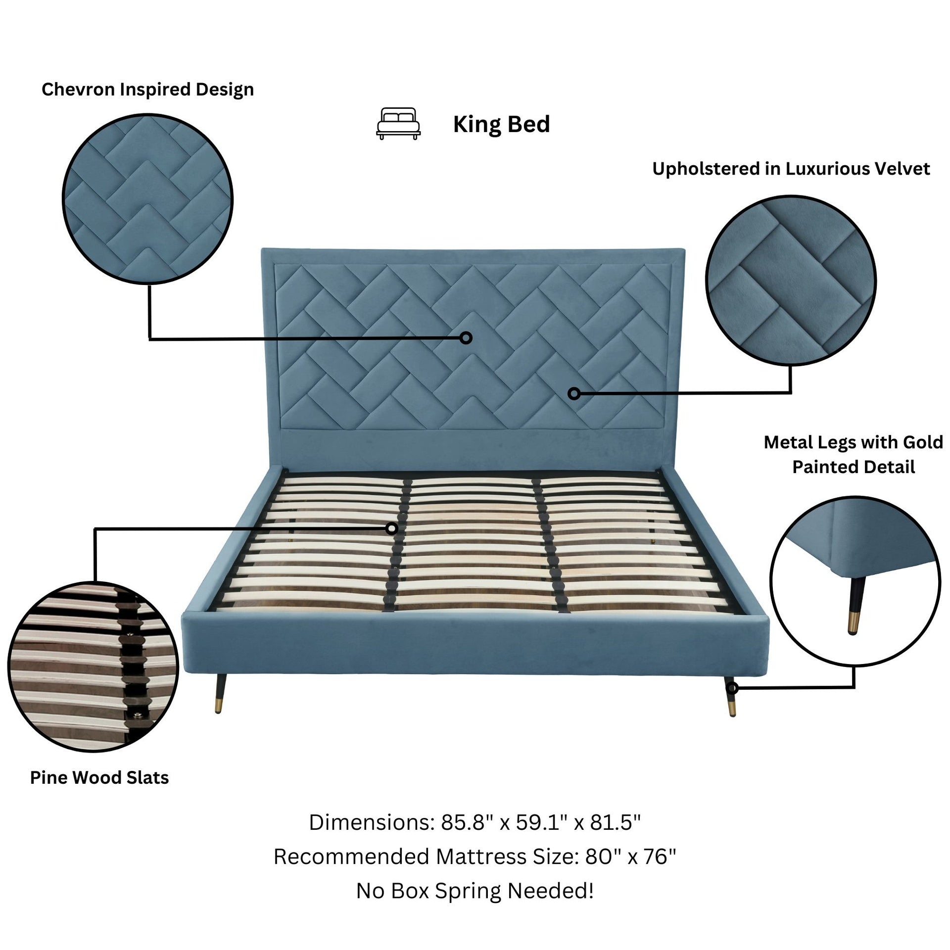 King Bed in Blue