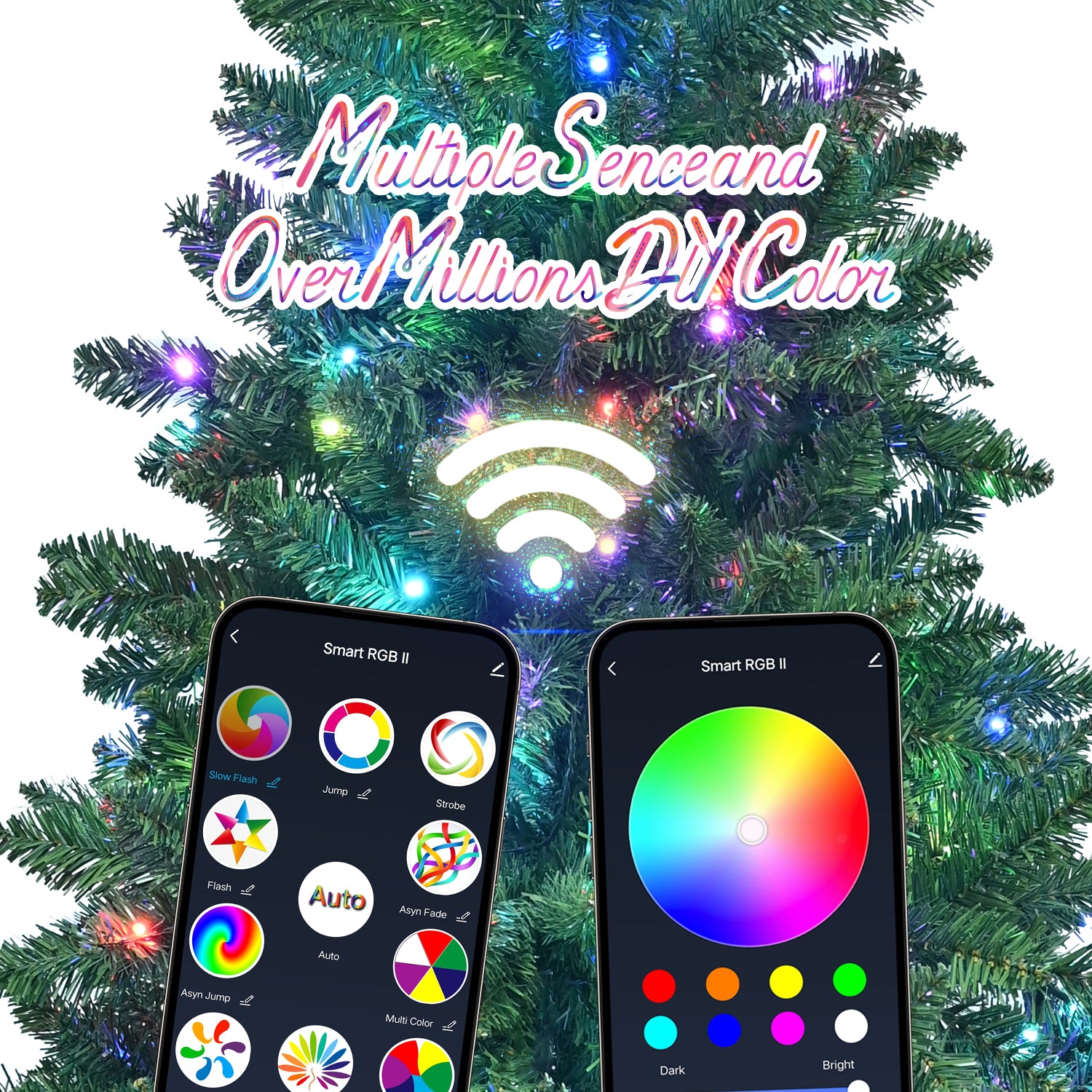 6ft Green Christmas Tree with 300 WiFi-Controlled RGB LED Lights, 751 PVC Tips, 38 Light Functions, Music Sync, Hinged Structure & Metal Stand – Smart App-Controlled Holiday Tree