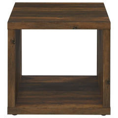 Flint Dark Pine Square Engineered Wood Side End Table