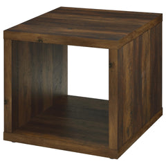 Flint Dark Pine Square Engineered Wood Side End Table