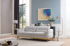 Zoe Modern style Sofa made with wood and Gold accents in Gray  same as B009P303213 (CA Warehouse inventory)