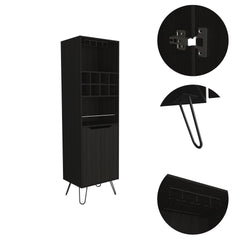 8-Bottle 2-Shelf Bar Cabinet Wenge