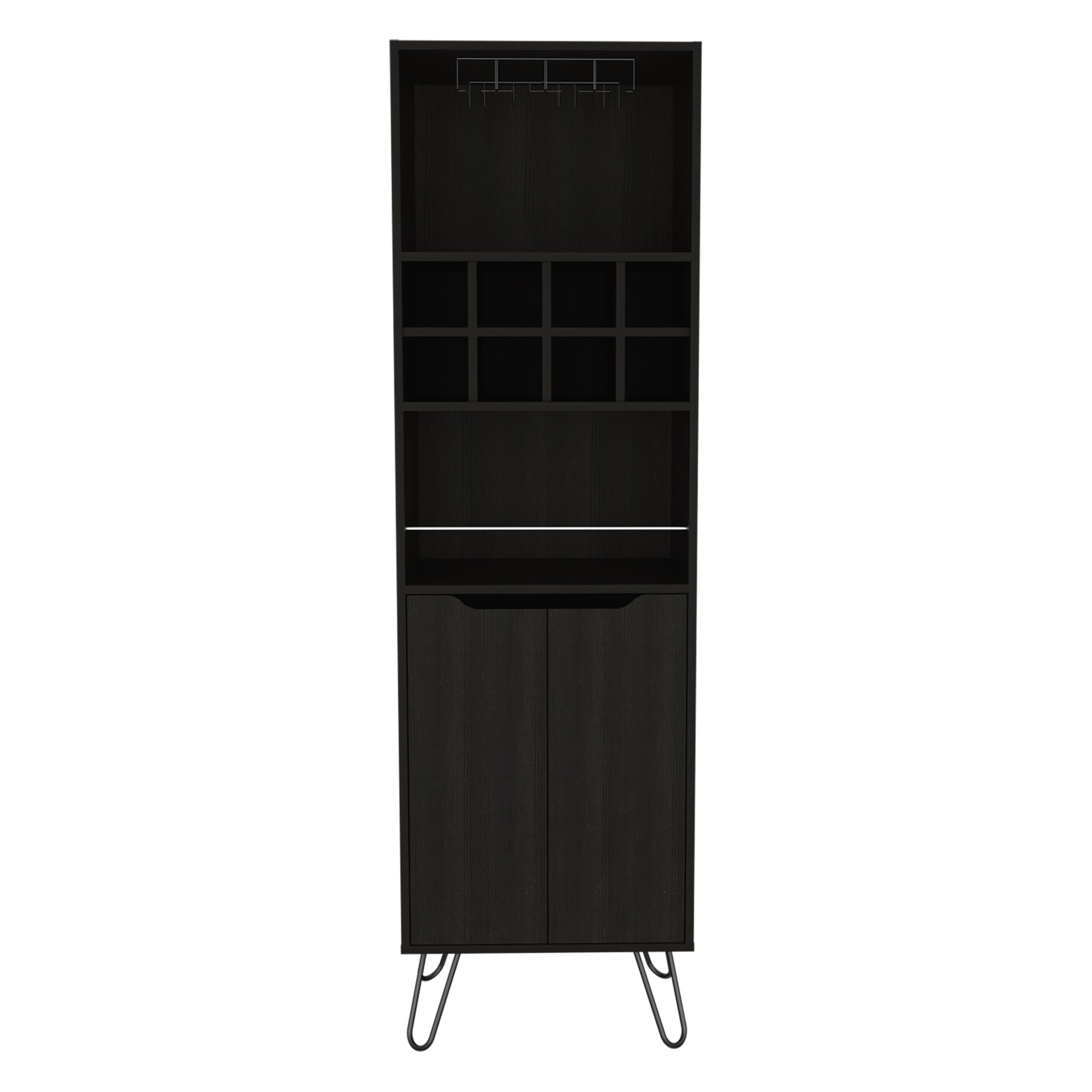 8-Bottle 2-Shelf Bar Cabinet Wenge