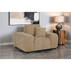 Plather Camel Upholstered Track Arm Accent Chair