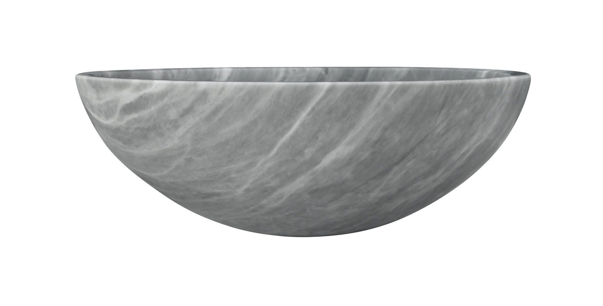 Carrara Gray natural marble bathroom vessel sink, semi-polished surface, natural stone, genuine marble, real marble, ⌀15.7XH5.9 inches/ ⌀400XH150 mm