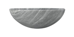 Carrara Gray natural marble bathroom vessel sink, semi-polished surface, natural stone, genuine marble, real marble, ⌀15.7XH5.9 inches/ ⌀400XH150 mm