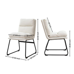 Innes 5-Piece Round Dining Set, Trestle Dining Table with 4 Stylish Chairs, Vanilla White