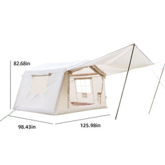 8 m ² Inflatable Tents for Camping with canopy, Blow Up Tent with Hand Pump, Easy Setup InflatableTent 4 Season Tent, Waterproof Oxford Air Glamping Tents for Camping Adult 4/6/8 Person