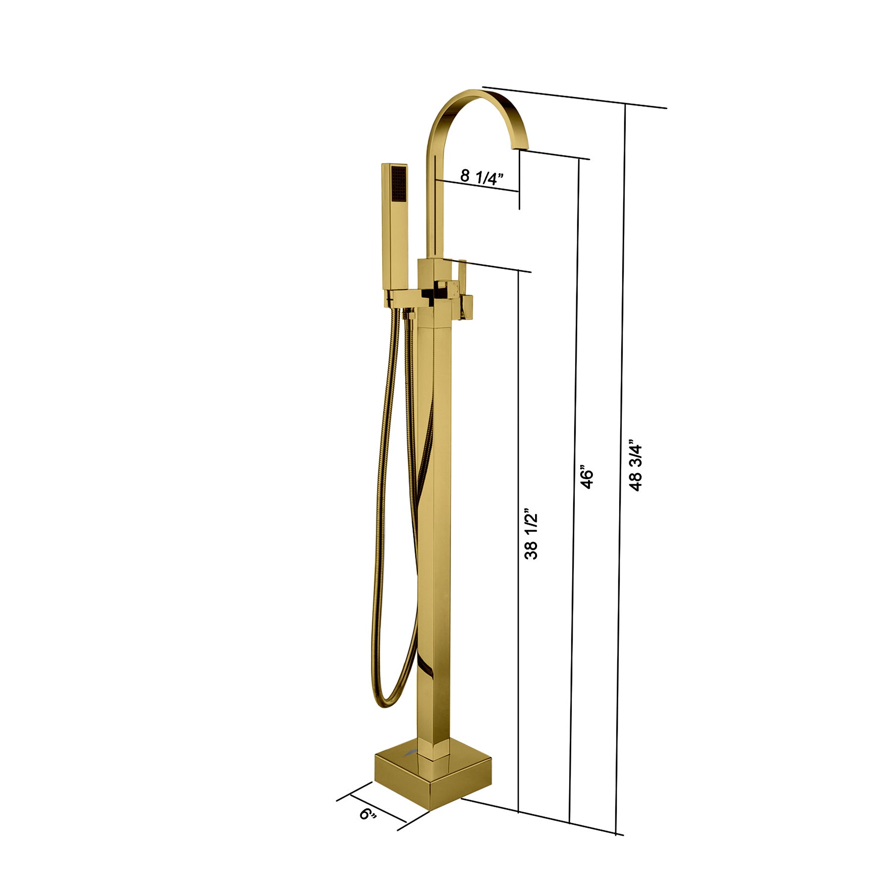 Freestanding Bathtub Faucet with Hand Shower