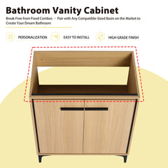 30 Inch Bathroom Vanity Base without basin, Storage Cabinet with Doors, engineering wood