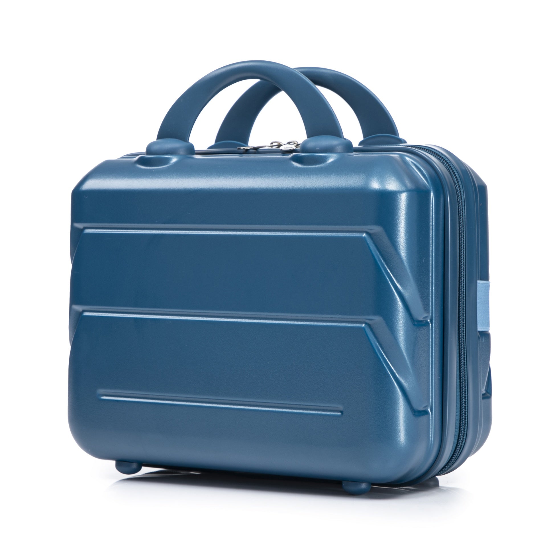 14"/20" 2 pcs/set in ABS Spinner Wheel Luggage, with Combination Lock,14" Cosmetic Case (Dark Blue)