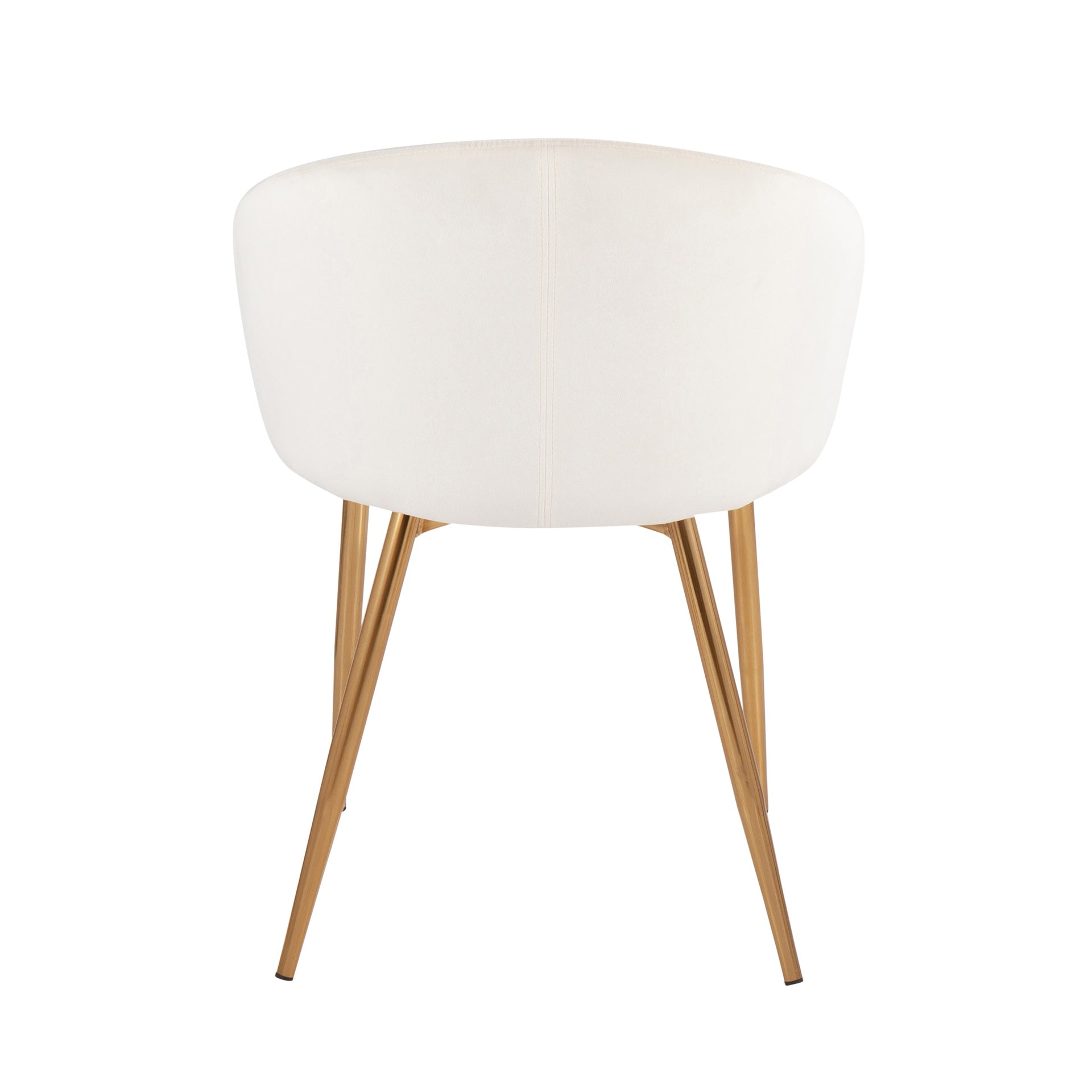 Claire Contemporary/Glam Chair in Gold Metal and Cream Velvet by LumiSource - Set of 2
